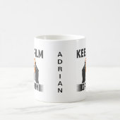 Keep Calm and Game On タイポグラフィ ゲーミング コーヒーマグカップ (中央)