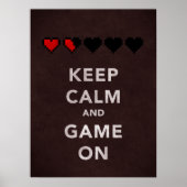 Keep Calm and Game On (Dark Red) ポスター (正面)