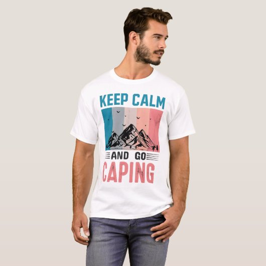 Keep Calm and Go Camping Retro Tee Tシャツ (正面フル)