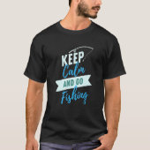 Keep Calm And Go Fishing Ocean Summer Dad Tシャツ (正面)