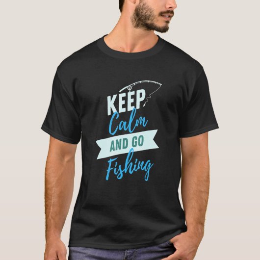 Keep Calm And Go Fishing Ocean Summer Dad Tシャツ (正面)