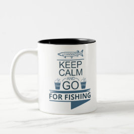 Keep calm and go for fishing ツートーンマグカップ