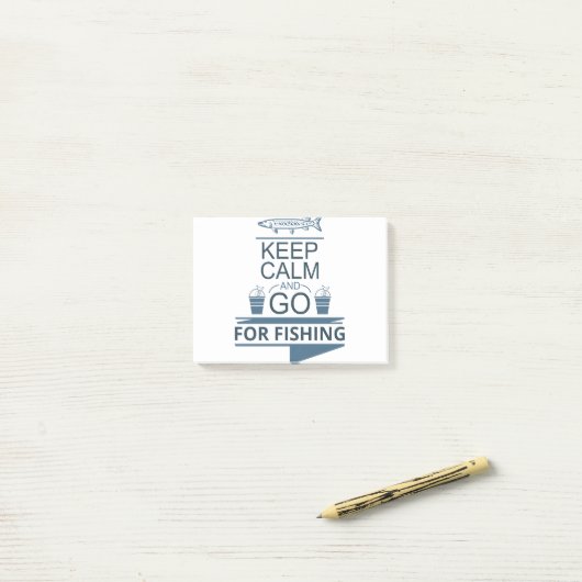Keep calm and go for fishing ポストイット (デスク上)
