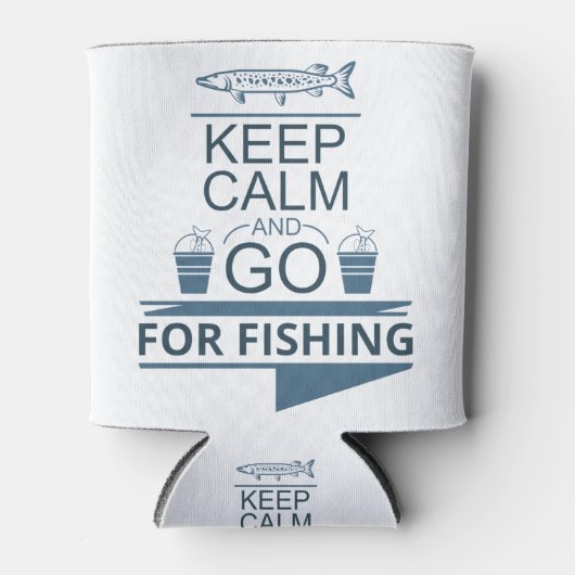 Keep calm and go for fishing 缶クーラー (正面)
