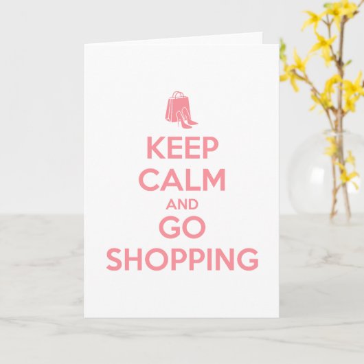 Keep Calm and Go Shopping カード (黄色い花)