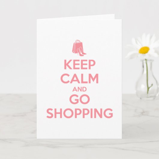 Keep Calm and Go Shopping カード (小さな植物)