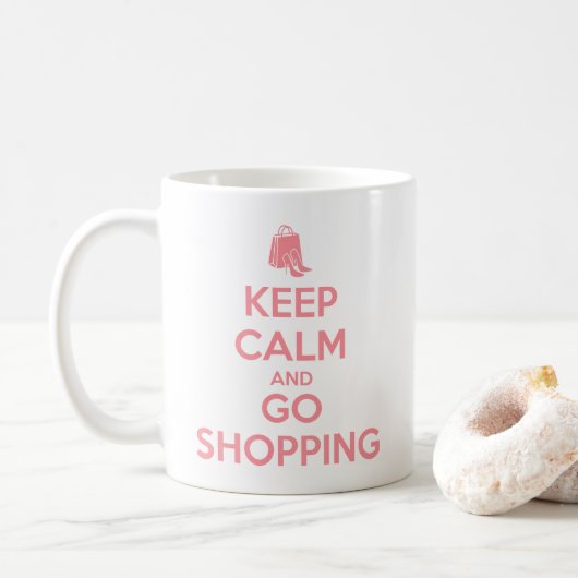 Keep Calm and Go Shopping コーヒーマグカップ (ドーナツ)
