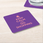 Keep Calm and Go Shopping スクエアペーパーコースター (アングル)