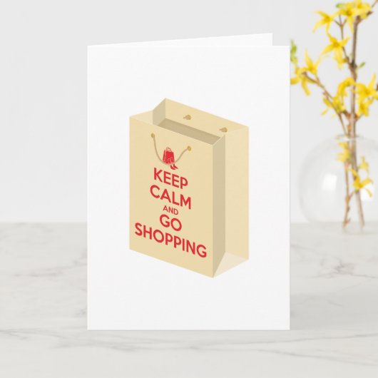 Keep Calm and Go Shopping (bag1) カード (黄色い花)