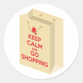 Keep Calm and Go Shopping (bag1) ラウンドシール