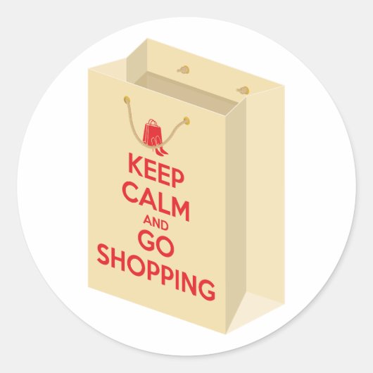 Keep Calm and Go Shopping (bag1) ラウンドシール (正面)