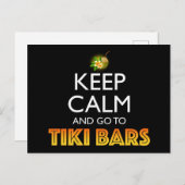 Keep Calm And Go To Tiki Bars ポストカード (正面/裏面)
