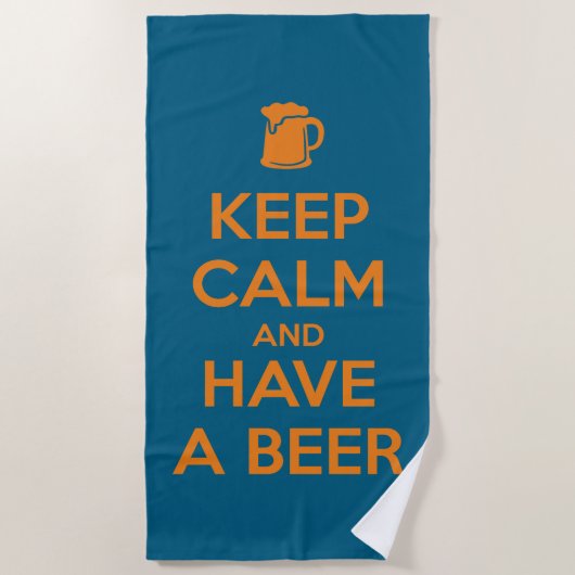 Keep Calm and Have a Beer ビーチタオル (正面)