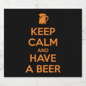 Keep Calm and Have a Beer ビールラベル (シングルラベル)