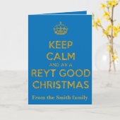 Keep Calm And Have A Reyt Good Christmas Yellow Te カード (黄色い花)