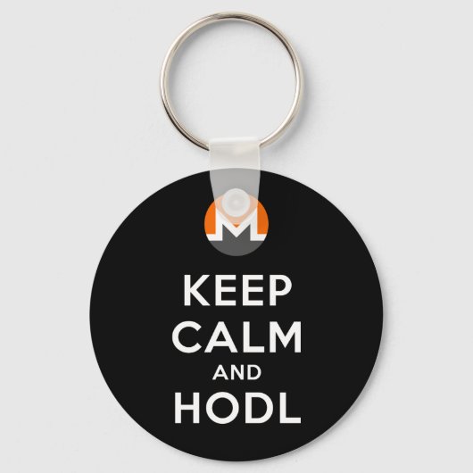 Keep Calm and Hodl Monero Keychain (Black) キーホルダー (正面)
