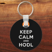 Keep Calm and Hodl Monero Keychain (Black) キーホルダー (正面)