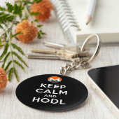 Keep Calm and Hodl Monero Keychain (Black) キーホルダー (側面)