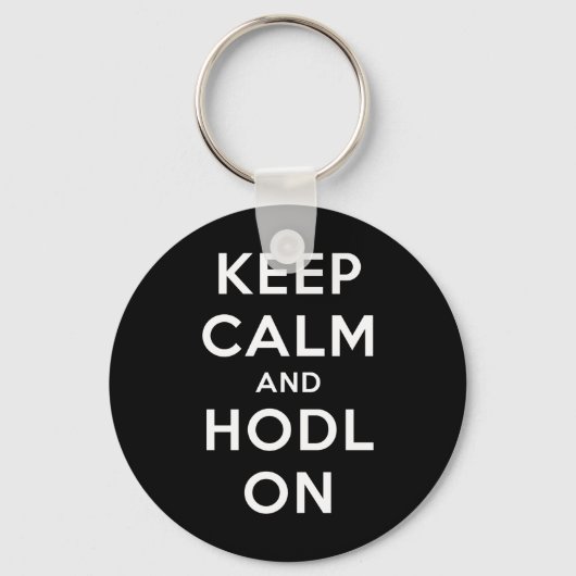 Keep Calm and Hodl On Basic Keychain (Dark) キーホルダー (正面)