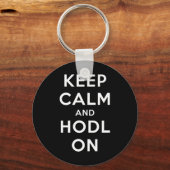 Keep Calm and Hodl On Basic Keychain (Dark) キーホルダー (正面)