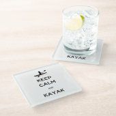 Keep Calm and Kayak   ガラスコースター (アングル)