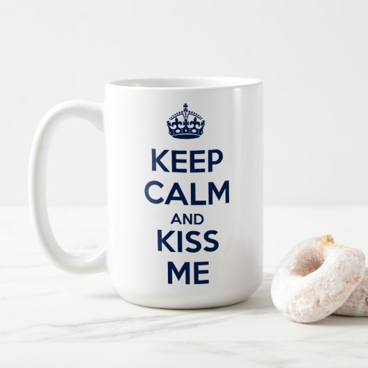Keep Calm and Kiss Me コーヒーマグカップ (ドーナツ)