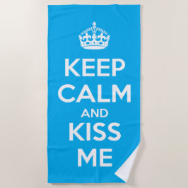Keep Calm and Kiss Me ビーチタオル