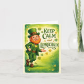 Keep Calm and Leprechaun St. Patrick's Day Card カード (正面)