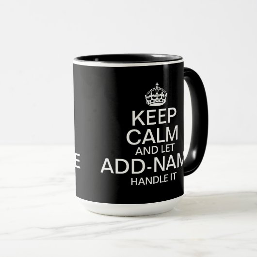 Keep Calm and Let add name handle it Big マグカップ (正面右)