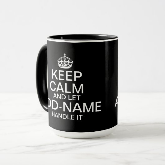 Keep Calm and Let add name handle it Big マグカップ (正面左)