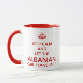 Keep Calm and Let The Albanian Girl Handle It 赤色 マグカップ