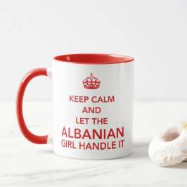 Keep Calm and Let The Albanian Girl Handle It 赤色 マグカップ