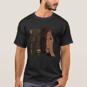 Keep Calm And Loc On Afro Puff Black Women Tシャツ (正面)