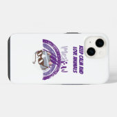 keep calm and love animals phrase iPhoneケース (裏面横)