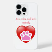 keep calm and love animals phrase iPhoneケース (裏面)