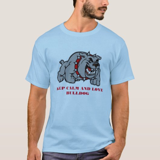 KEEP CALM AND LOVE BULLDOG Tシャツ (正面)