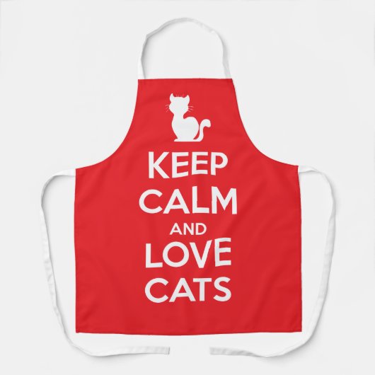 Keep Calm and Love Cats エプロン (正面)