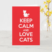 Keep Calm and Love Cats カード (黄色い花)