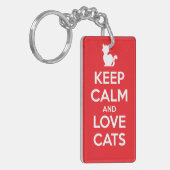 Keep Calm and Love Cats キーホルダー (正面左)