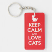 Keep Calm and Love Cats キーホルダー (正面)