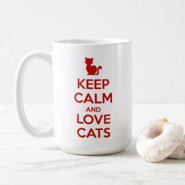 Keep Calm and Love Cats コーヒーマグカップ