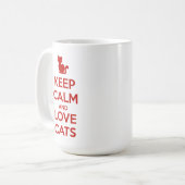 Keep Calm and Love Cats コーヒーマグカップ (正面左)