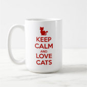 Keep Calm and Love Cats コーヒーマグカップ (左)