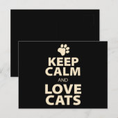 Keep Calm and Love Cats ポストカード (正面/裏面)