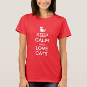 Keep Calm and Love Cats Tシャツ (正面)