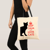Keep calm and love cats tote bag トートバッグ (正面(商品))