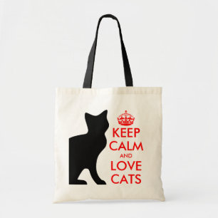 Keep calm and love cats tote bag トートバッグ