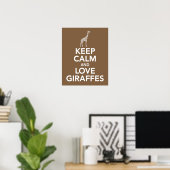 Keep Calm and Love Giraffes print or poster ポスター (ホームオフィス)