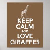 Keep Calm and Love Giraffes print or poster ポスター (正面)