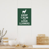 Keep Calm and Love Llamas print or poster ポスター (キッチン)